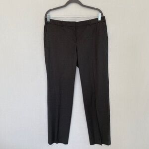 HUGO BOSS Women’s Sz 8 Wool Brown & Green Micro Check Plaid Flat Front Trousers